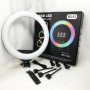 Кільцева LED лампа RGB MJ45 Ring 45 см комплектація адаптер із вбудованим кабелем, тримачі для телефону, пульт