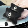 Набір подушок 2шт для авто Renault, натуральна шкіра, на підголівник у машину з логотипом Рено