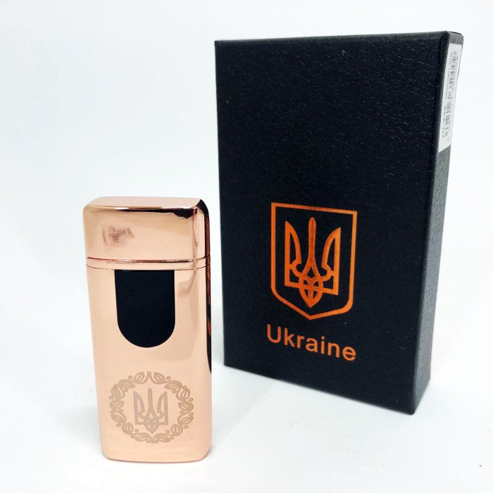 Електрична та газова запальничка Україна із USB-зарядкою HL-435, запальничка незвичайна. Колір: золотий