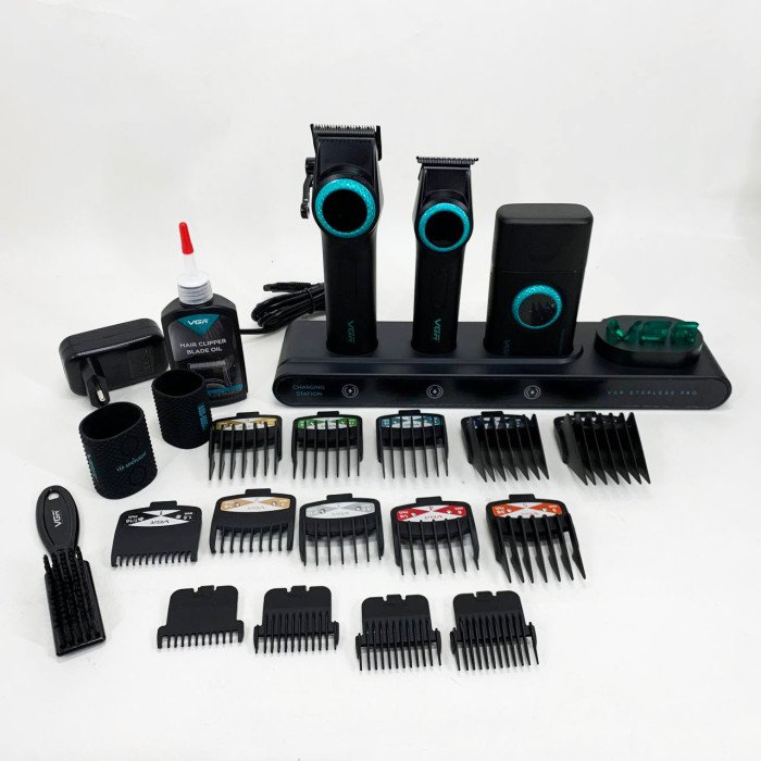 Професійний набір для барберів VGR Stepless Pro 3 in 1 BLACK