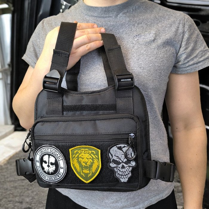 Тактична нагрудна сумка з патч-панеллю, сумка чоловіча розгрузочна, розгрузка жилет