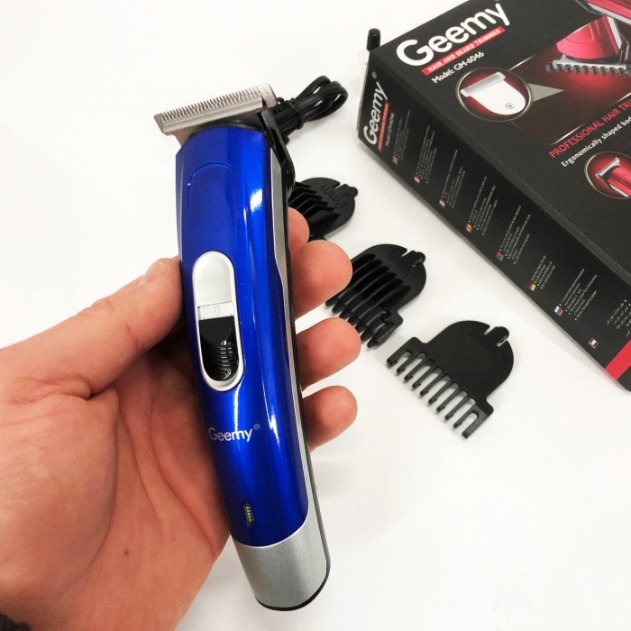 Машинка для стрижки волосся Gemei GM-6046, Акумуляторний універсальний тример для стрижки. Колір: синій
