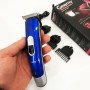 Машинка для стрижки волосся Gemei GM-6046, Акумуляторний універсальний тример для стрижки. Колір: синій