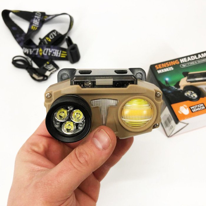 Ліхтар налобний CH-8825-3P35+COB(white+yellow)+RGB, Ліхтар на голову діодний, Ліхтар акумуляторний