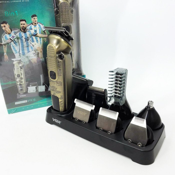 Набір для стрижки VGR 8 в 1 V-103, 19 насадок, Машинка для стрижки для дому, Машинка для стрижки чоловіча