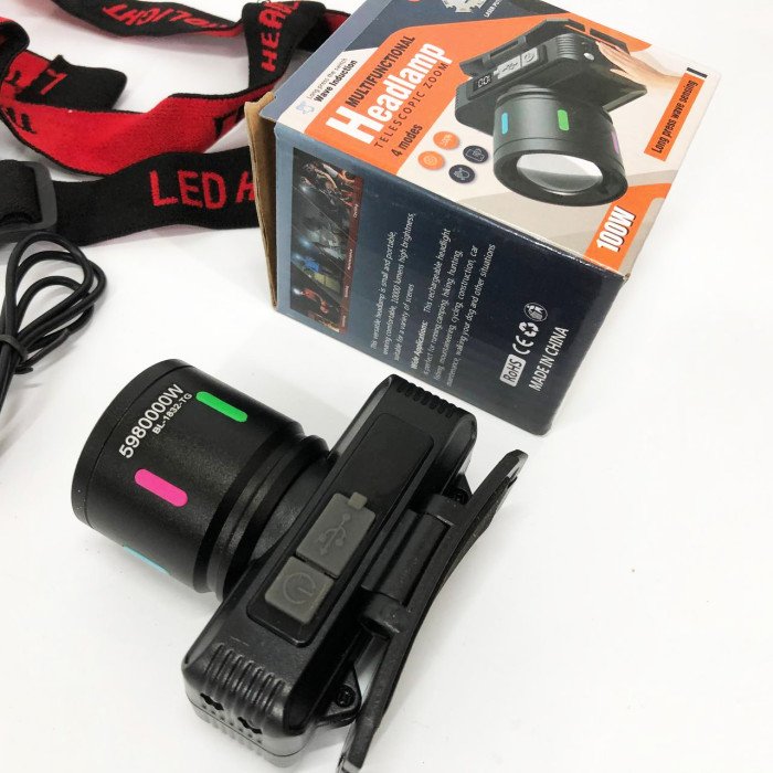 Ліхтар налобний KX-1832-TG, Потужний ліхтар для риболовлі, Ліхтарик на голову для домашніх робіт