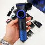 Професійна машинка для стрижки волосся VGR V-001 BLUE з дисплеєм 9000 об/хв та 10 насадками 1,5-24 мм