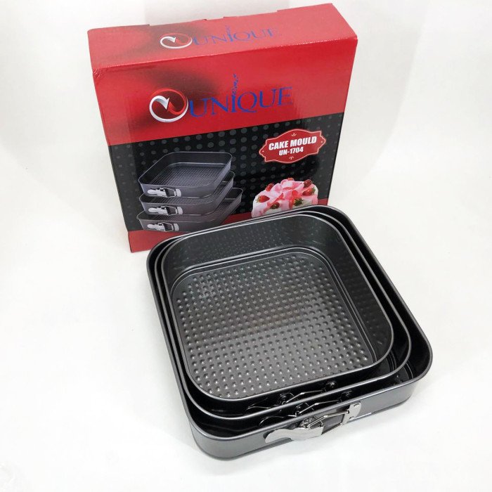 Набір квадратних роз'ємних форм для випікання Unique UN-1704 20/22/24 см