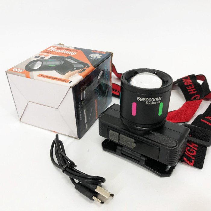 Ліхтар налобний KX-1832-TG, Потужний ліхтар для риболовлі, Ліхтарик на голову для домашніх робіт