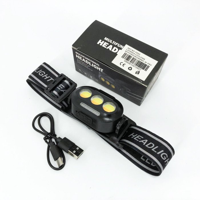 Ліхтарик налобний YD02-COB (White+red+blue), Ліхтарі налобні для активних людей, ліхтар для туризму