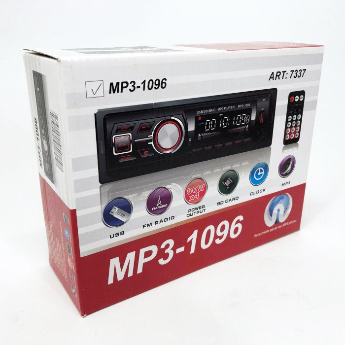 Автомагнітола MP3-1096 BT ISO зі знімною панеллю 4х50W, Магнітофон для машини авто автомобіля