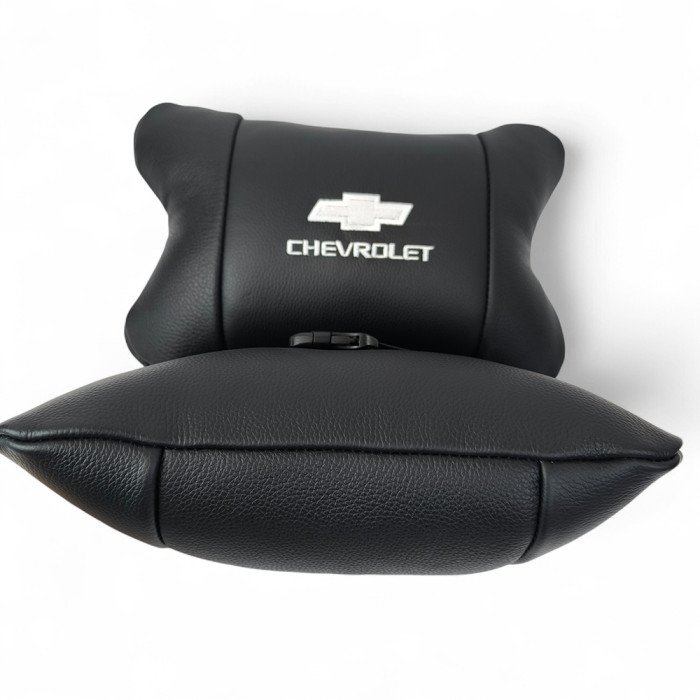 Автомобільні подушки Chevrolet з натуральної італійської шкіри + шкіряний брелок у подарунок