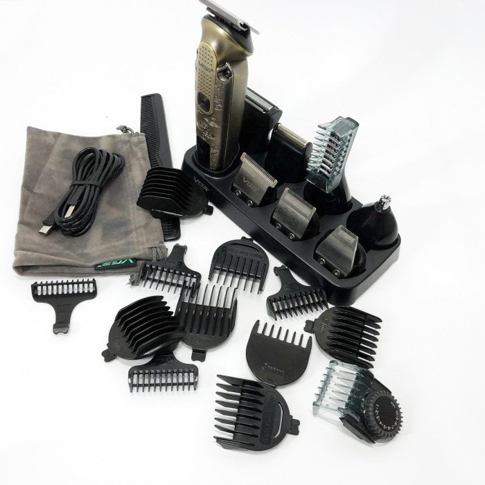 Набір для стрижки VGR 8 в 1 V-103, 19 насадок, Машинка для стрижки для дому, Машинка для стрижки чоловіча
