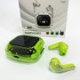 Бездротові вакуумні навушники TWS з дисплеєм LED, вологозахист IPx4 Bluetooth 5.4 з кейсом. Колір: зелений