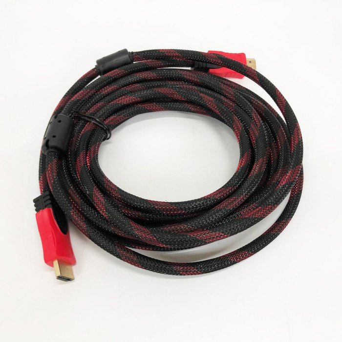 Кабель посилений 5м перехідник адаптер HDMI-HDMI тато-тато аудіо відео шнур в обмотці