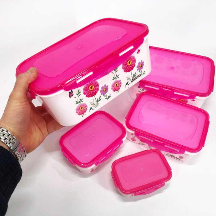 Набір контейнерів UNIQUE UN-1514 5шт. Колір: рожевий