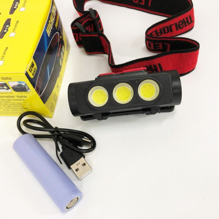 Ліхтар налобний акумуляторний PLD-2119C, Ліхтарик військовий світлодіодний налобний ліхтарик