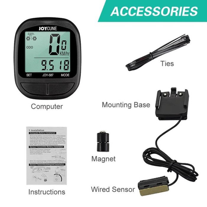 Велокомп'ютер SD-587 водонепроникний дротовий спідометр одометр велосипедний комп'ютер