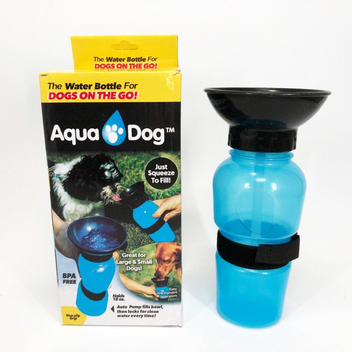 Поїлка для собак дорожня переносна Aqua Dog 537 мл портативна пляшка для великих та дрібних собак FS-97