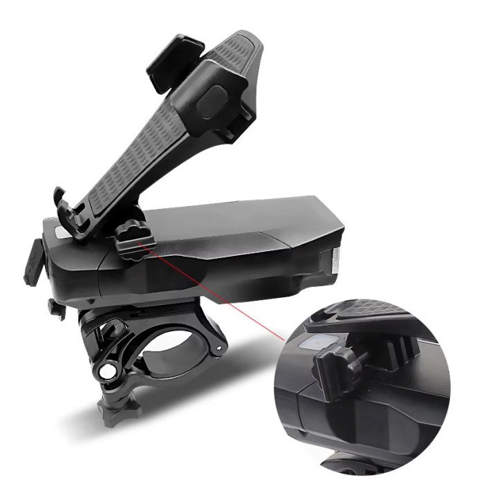 Велоліхтар із сигналом та утримувачем телефону BG-1951/HJ-068