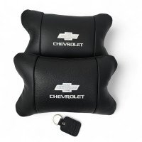 Автомобільні подушки Chevrolet з натуральної італійської шкіри + шкіряний брелок у подарунок