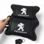 Набір подушок Peugeot із шкіри + брелок у подарунок, Автоподушки з вишивкою