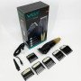 Машинка для стрижки волосся акумуляторна Professional Turbo з різними насадками VGR V-003. Колір: жовтий