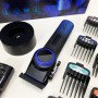 Професійна машинка для стрижки волосся VGR V-001 BLUE з дисплеєм 9000 об/хв та 10 насадками 1,5-24 мм