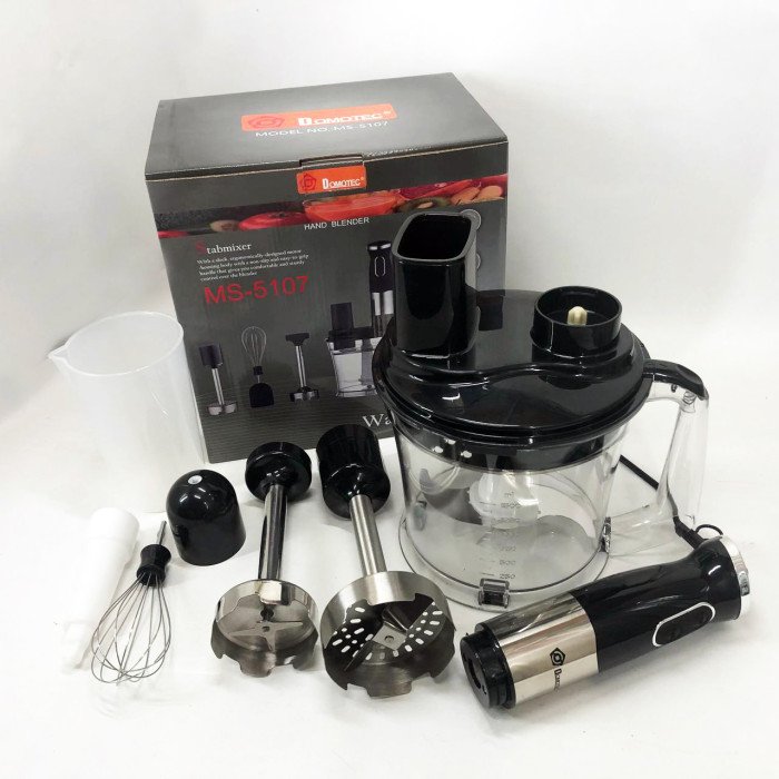 Блендер заглибний багатофункціональний 6-в-1 Domotec MS-5107 800 Вт, Потужний блендер для дому