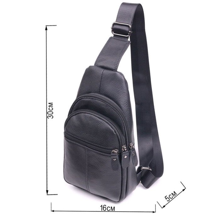 Стильна чоловіча шкіряна сумка через плече, натуральна шкіра флотар, якісна фурнітура