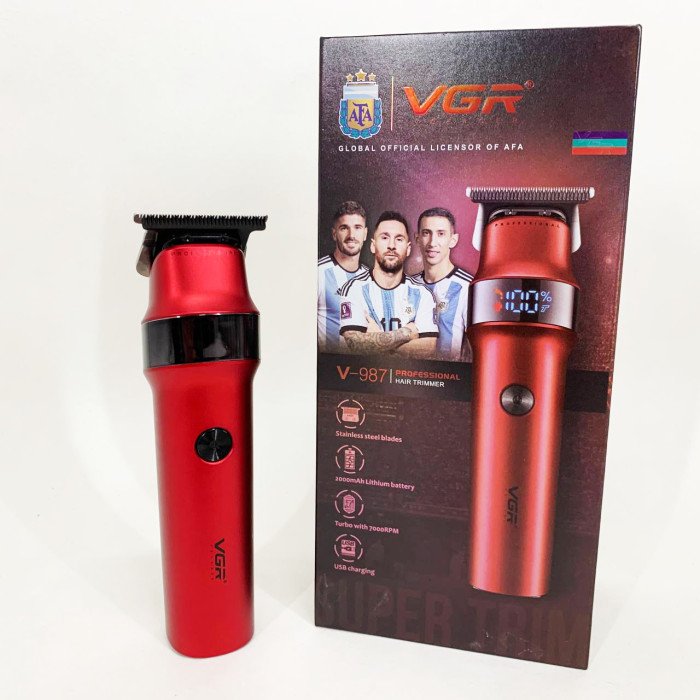 Машинка для стрижки волосся VGR V-987 RED, Бритва триммер для чоловіків