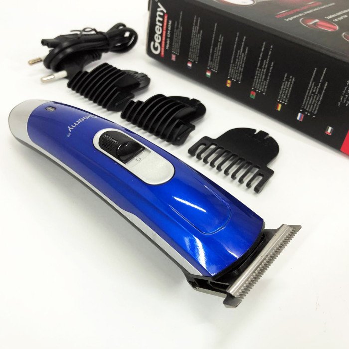 Машинка для стрижки волосся Gemei GM-6046, Акумуляторний універсальний тример для стрижки. Колір: синій