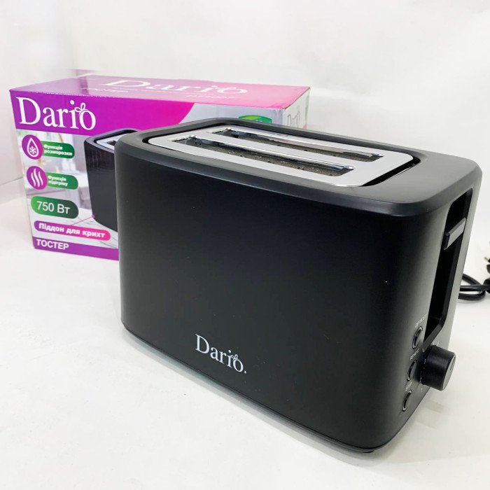 Тостер DARIO DT1007. Колір: чорний