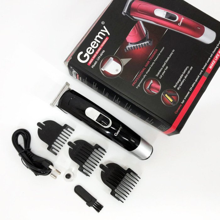 Машинка для стрижки волосся Gemei GM-6046, Практична машинка для стрижки волосся. Колір: чорний