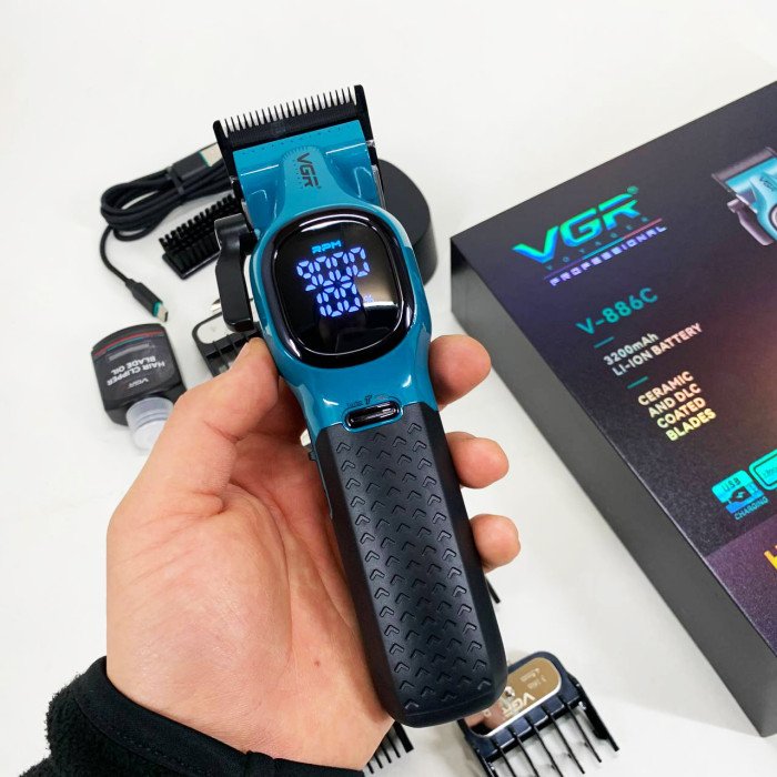 Машинка для стрижки акумуляторна VGR V-886C BLUE