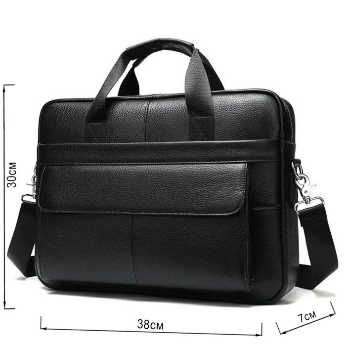 Чоловіча шкіряна сумка для ноутбука з італійської шкіри, формат А4, преміум клас