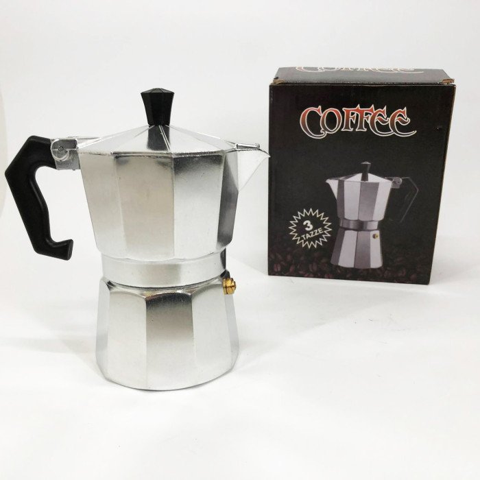 Гейзерна кавоварка UNIQUE UN-1911 алюмінієвий корпус 3 порції для меленої кави