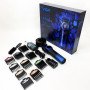 Професійна машинка для стрижки волосся VGR V-001 BLUE з дисплеєм 9000 об/хв та 10 насадками 1,5-24 мм