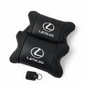 Набір автоподушок Lexus шкіра Італія+ подарунок, Автоподушки Лексус з вишивкою