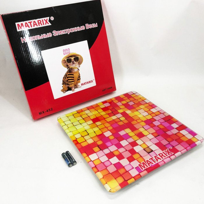 Ваги для підлоги MATARIX MX-452 180 кг, Ваги для вимірювання маси тіла, Електронні ваги мозаїка