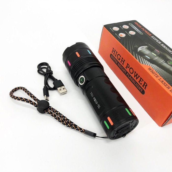 Ліхтарик 701-PM10-TG, Ліхтар акумуляторний світлодіодний потужний, Ліхтар із захистом від пилу