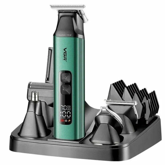 Набір для стрижки VGR V-117 6 в 1. Колір: зелений