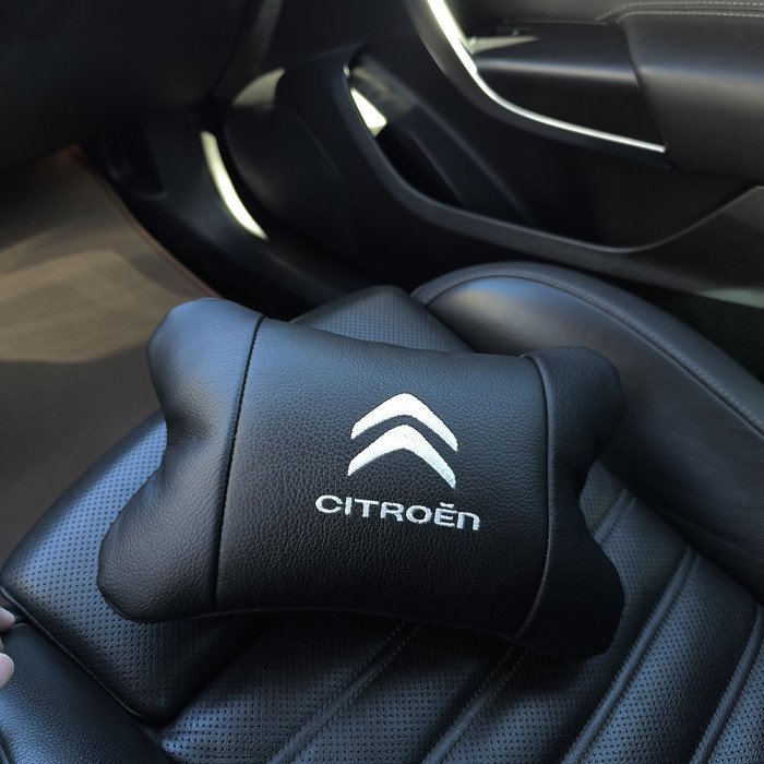 Набір шкіряних подушок Citroën з натуральної італійської шкіри + фірмовий брелок у подарунок