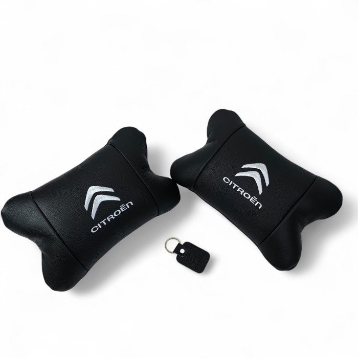 Набір шкіряних подушок Citroën з натуральної італійської шкіри + фірмовий брелок у подарунок