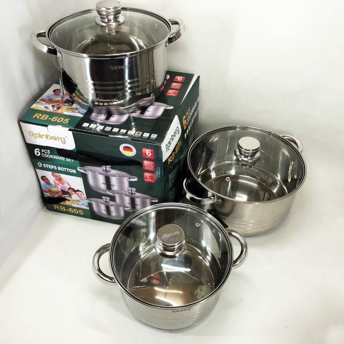 Набір каструль Rainberg RB-605 капсульне 9-ти шарове дно