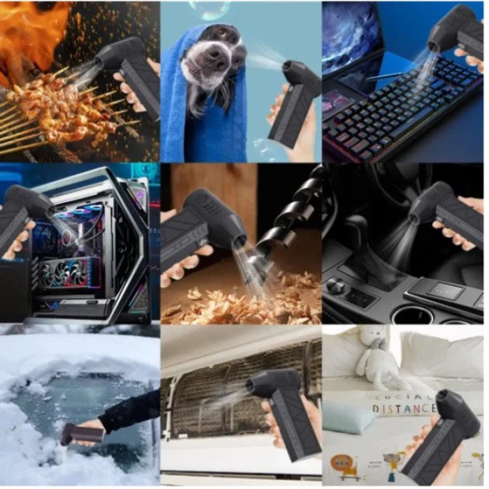 Ручний акумуляторний міні-турбовентилятор, компресор, Автомобільний турбовентилятор для видалення пилу