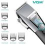 Професійна бездротова машинка для стрижки VGR V-682 тример для волосся, бороди та вусів на підставці