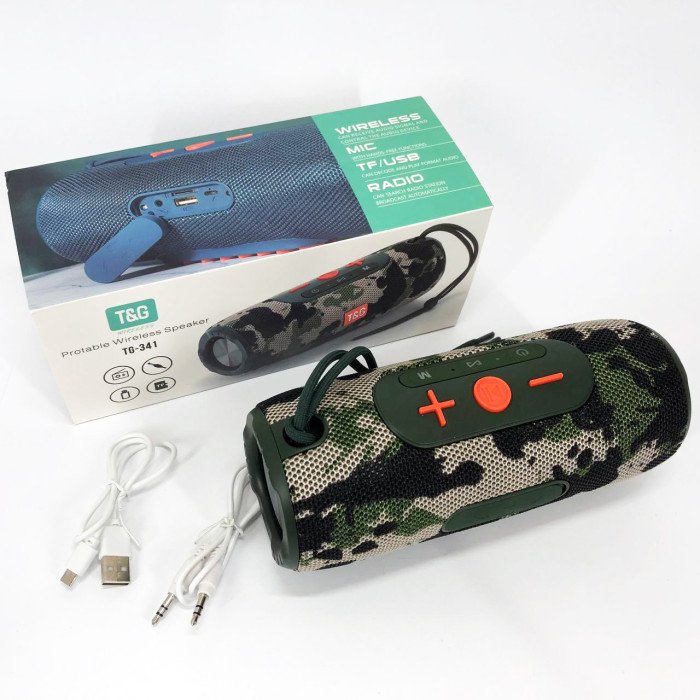 Портативна колонка Bluetooth TG341 зі шнурком, акумуляторна колонка для музики. Колір: камуфляж