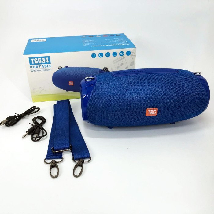 Портативна Bluetooth колонка TG534 SD IPX5 з ремінцем, портативна колонка блютус. Колір: синій