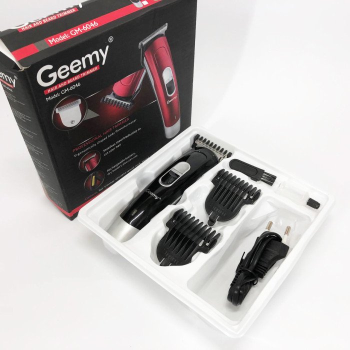 Машинка для стрижки волосся Gemei GM-6046, Практична машинка для стрижки волосся. Колір: чорний